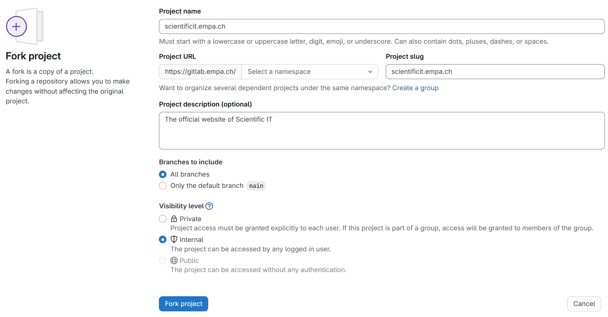 Fork page