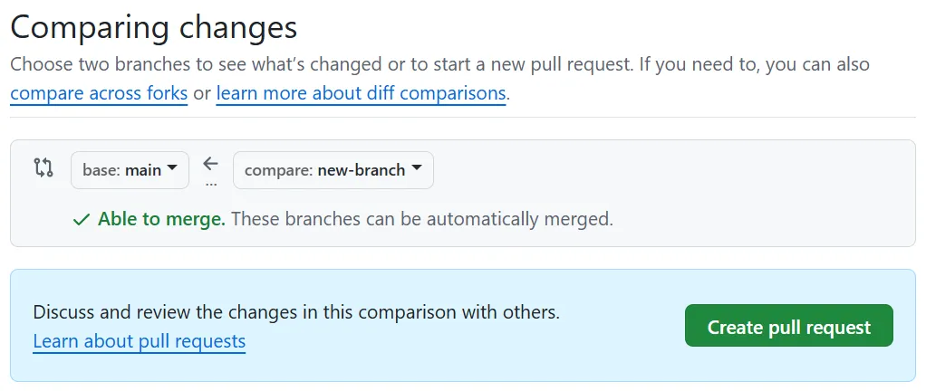 Create pull request example